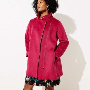 Pink Fuscia - Wool polyester blend coat.